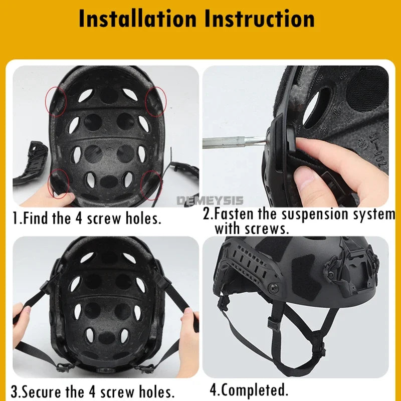 Tactical Adjustable Head Locking Buckle Comfortable Airsoft CS Helmet Chin Strap Suspension System for FAST SF HIGH CUT HELMET