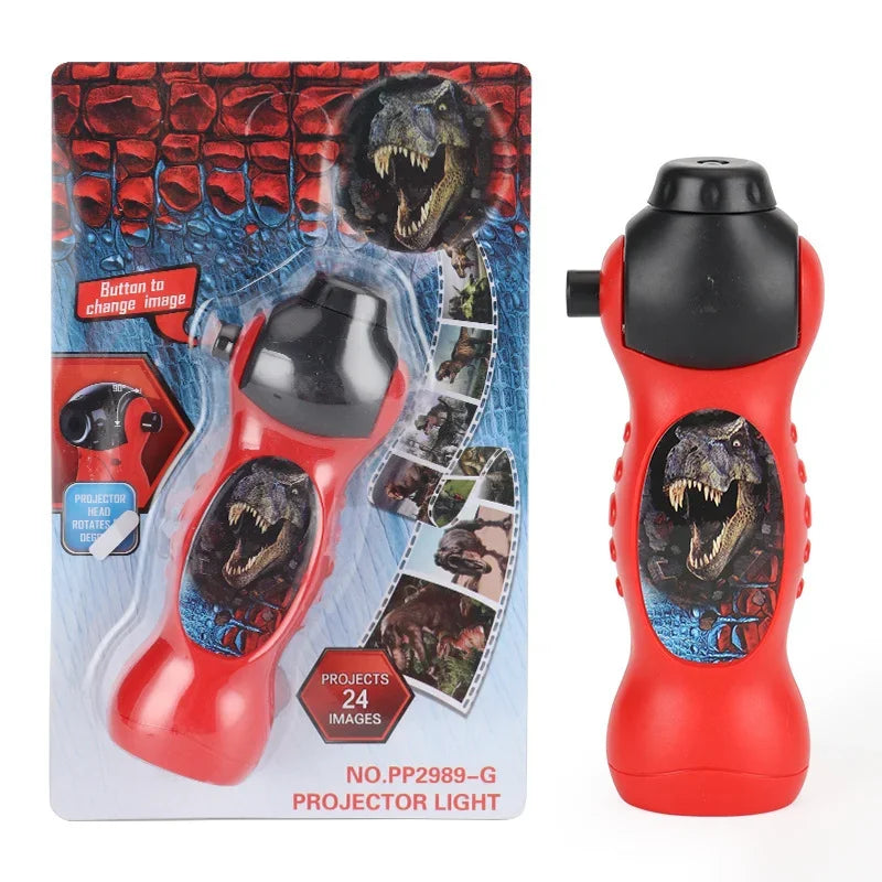 Children Projection Flashlight Cartoon Picture Dinosaur Pattern Projector Toy Night Learning Toys Kids Early Education Fun Toys