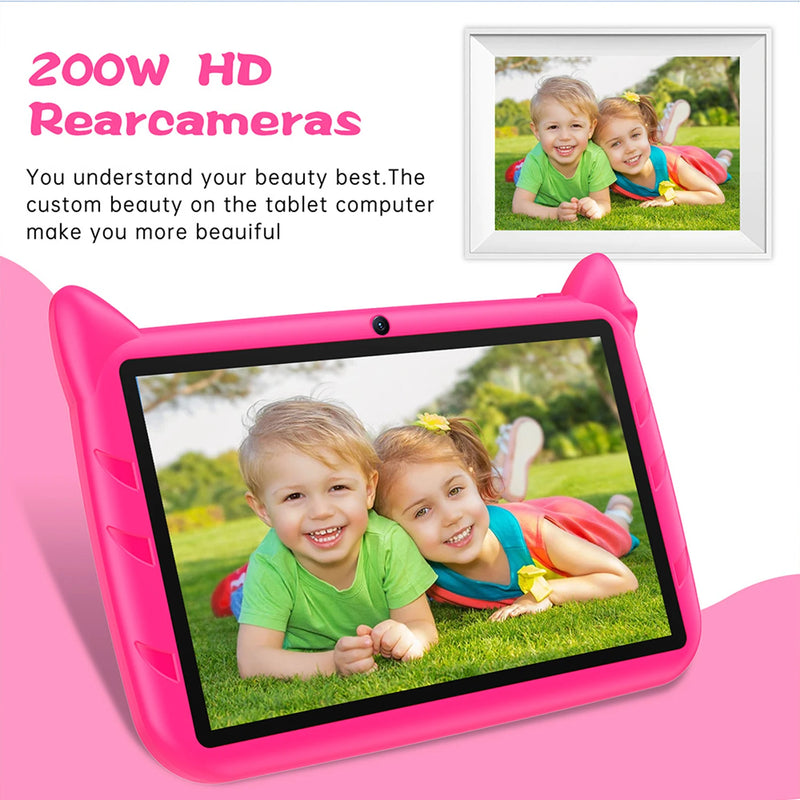 2025 New 7 Inch Kids Tablets Android 13 Quad Core 4GB RAM 64GB ROM 5G WiFi Bluetooth Google Learning Education Tablet PC 4000mAh