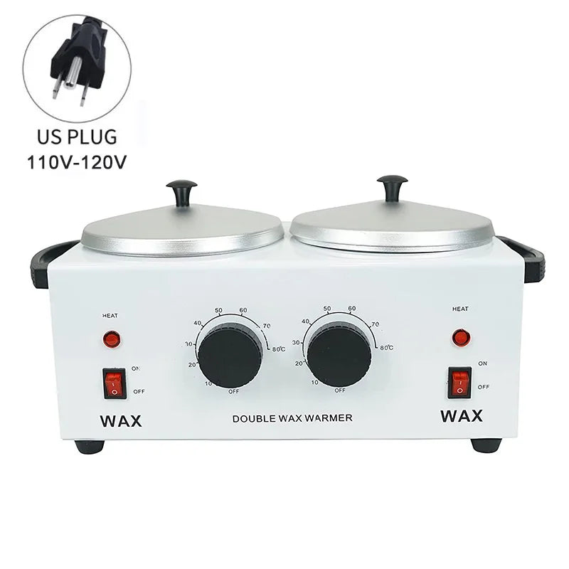 Dual Pot Wax Heater Professional Paraffin Hair Removal Machine Dual Parrafin Hot Facial Skin Equipment Spa Household