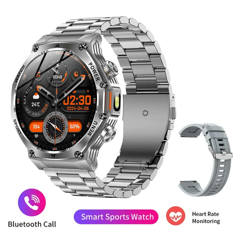 2024 Men's Smart 5.2 Bluetooth Call One Click Connection Watch IP67 Waterproof 800mAh Battery Android iOS Universal Smart Watch