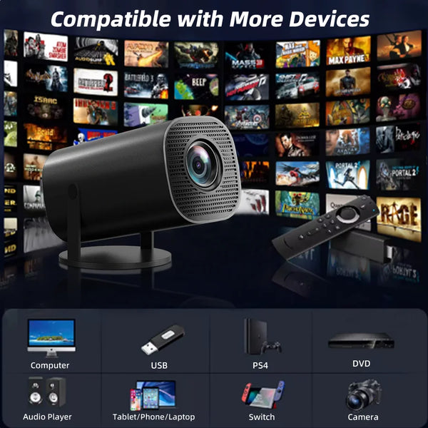 P30 portable new home projector, support 1080P, Immersive home theater, suitable for home/outdoor/office, compatible USB/HDMI/AV