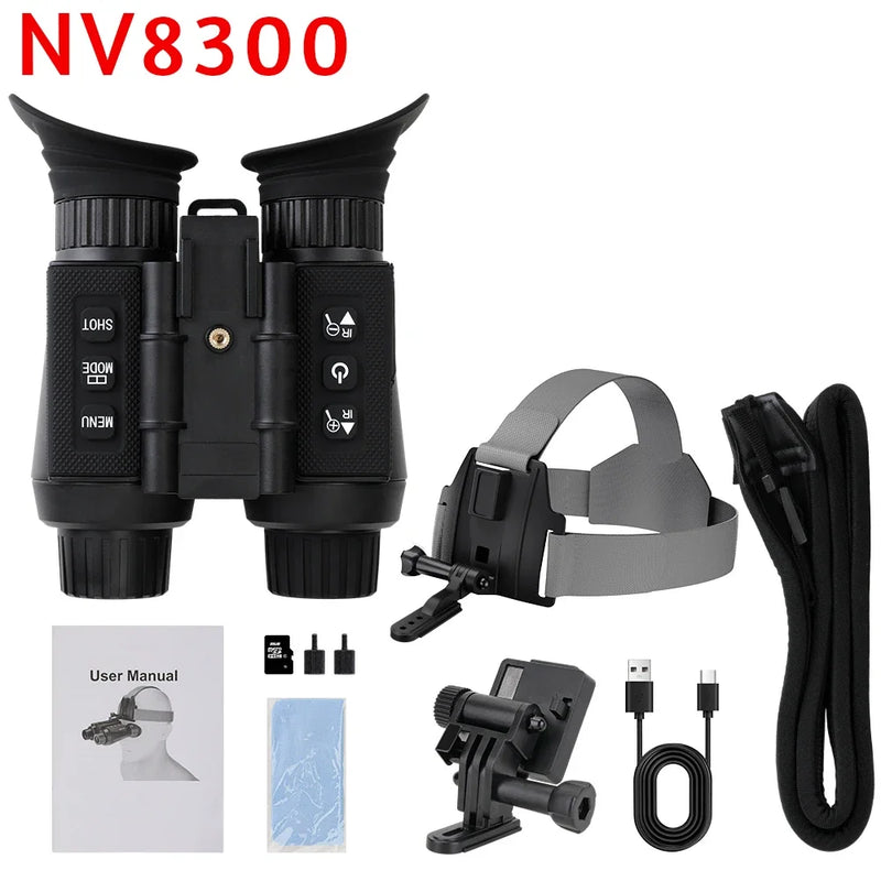 NV8300 NV8000 Head Mount Binocular Telescope 8X Digital Zoom 4K UHD Built-in Battery 7levels IR Helment Night Vision for Hunting