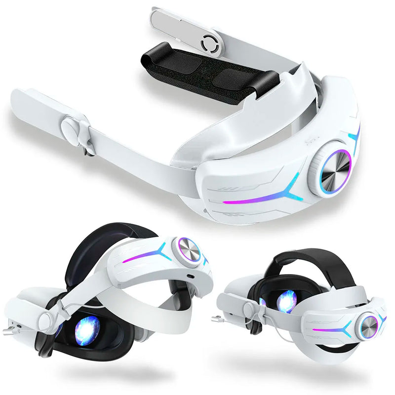 RGB Head Strap Adjustable Head Strap Battery 8000mAh Comfort Enhanced Support and Balance Extend 8h Playtime for Oculus Quest 2