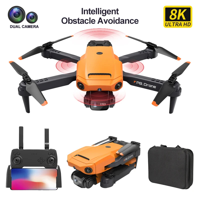 New P8 RC Drone with 8K HD Camera Obstacle Avoidance Folding Drone 8K Aerial Photography Quadcopter Remote Control Plane Toys