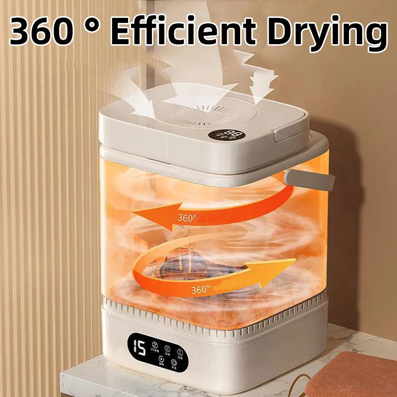 5L Mini Automatic Washing Machine,Energy Saving,Portable Electric Home Dormitory Underwear Elution Washer,LCD Screen,Blue Light