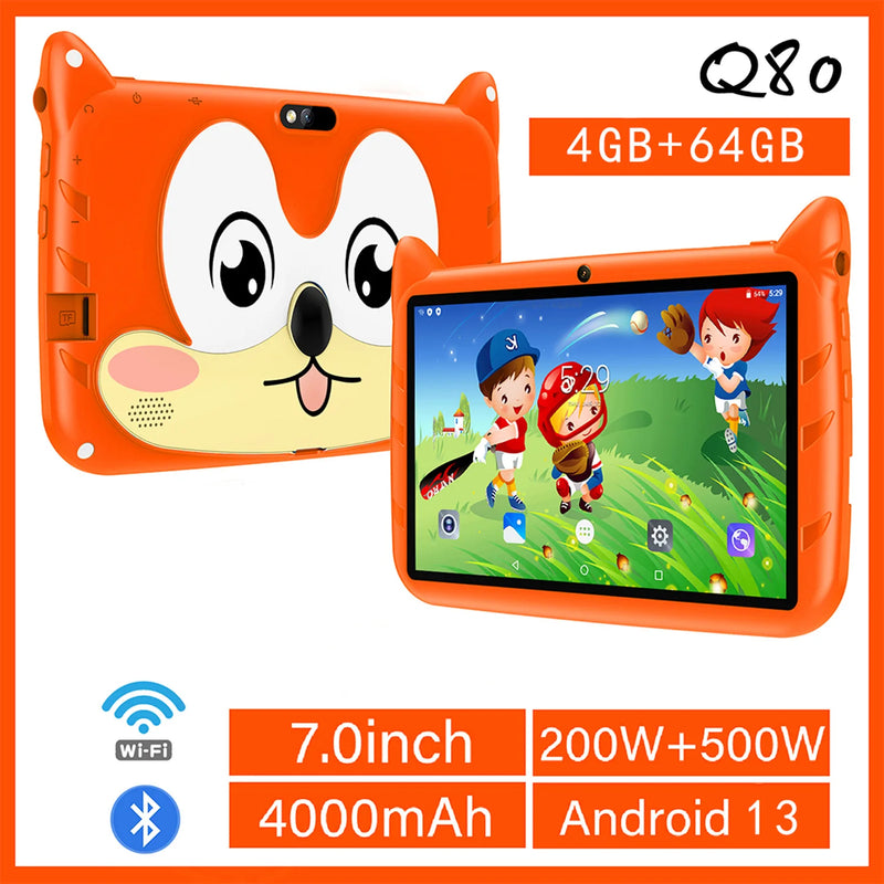 New Google 5G WiFi Kids Tablets 7 Inch Quad Core 4GB RAM 64GB ROM Cheap for Children Gift Educational Learning 4000mAh Tablet Pc