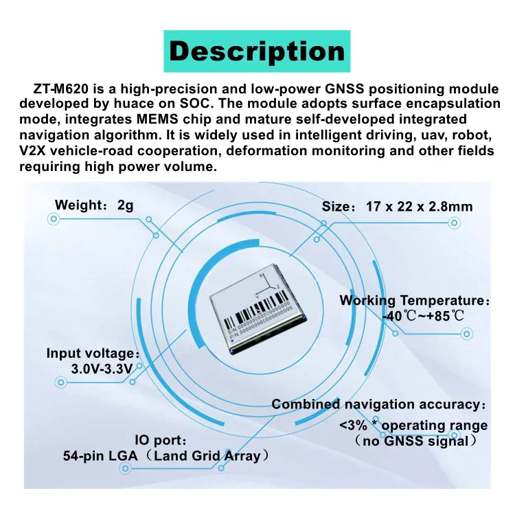 FOR DJ uav/drone/robot Ultra-low power GNSS/RTK module Supports single-system independentlocation multi-system joint location