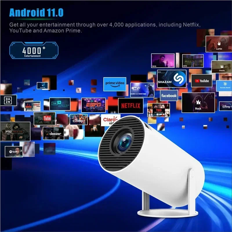 2024 new HY300 Pro plus Projector Android 4K 1280*720P Dual Wifi  Video  Portable Outdoor home hd led proyector cine en casa