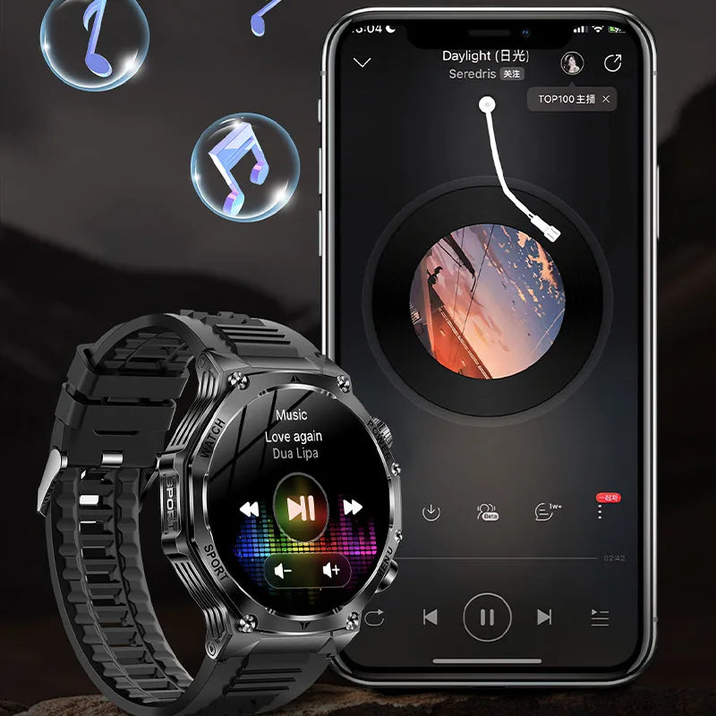 2024 Men's Smart 5.2 Bluetooth Call One Click Connection Watch IP67 Waterproof 800mAh Battery Android iOS Universal Smart Watch