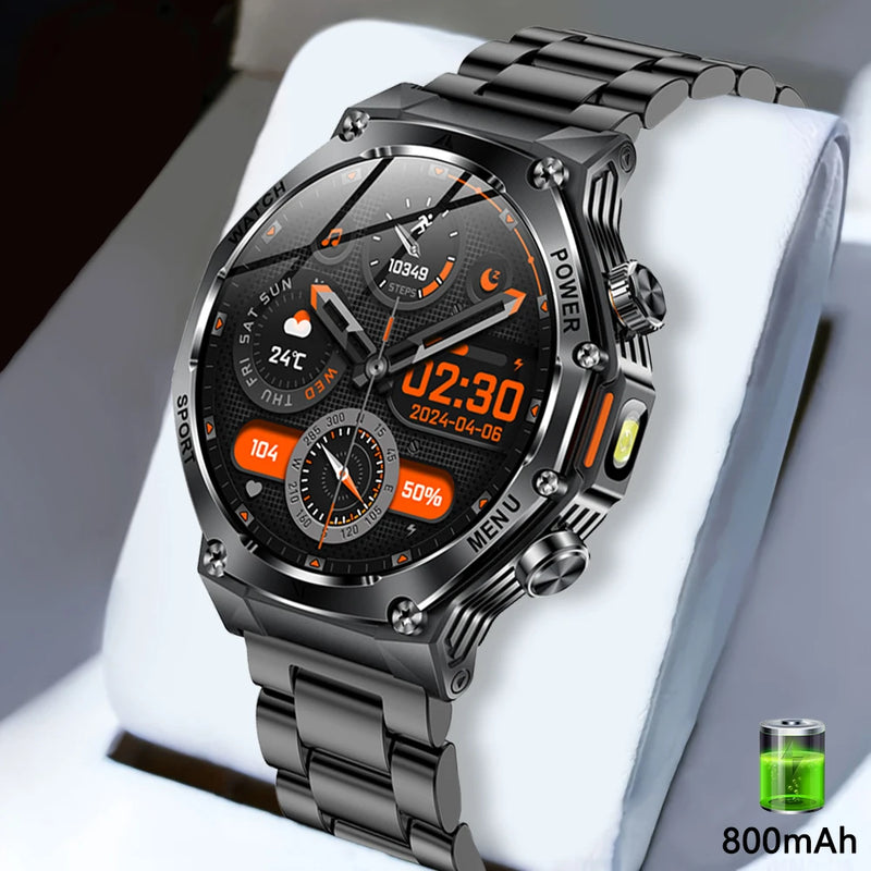 2024 Men's Smart 5.2 Bluetooth Call One Click Connection Watch IP67 Waterproof 800mAh Battery Android iOS Universal Smart Watch