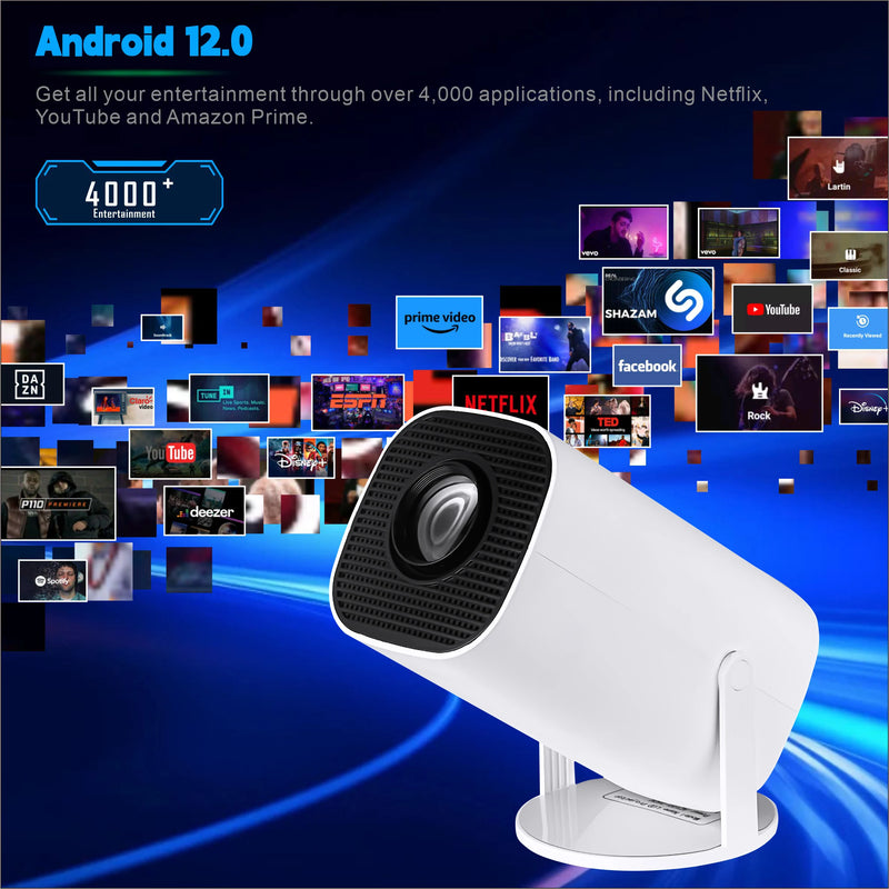 ISINBOX P30 Pro Smart Projector Android12.0 Dual Wifi6 BT5.0 1280*720P Support 4K Portable Home Cinema Outdoor Projector