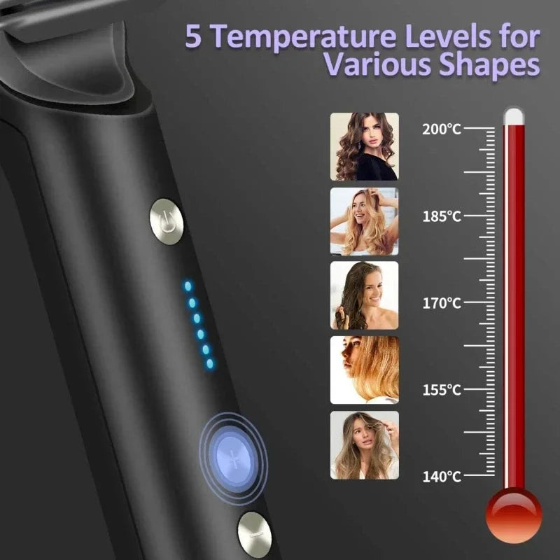 2 in 1 Electric Hair Brushes,Negative Iron Hair Straightener with 5 Temp,Portable Comb Iron Heated Styling Comb,10s Fast Heating