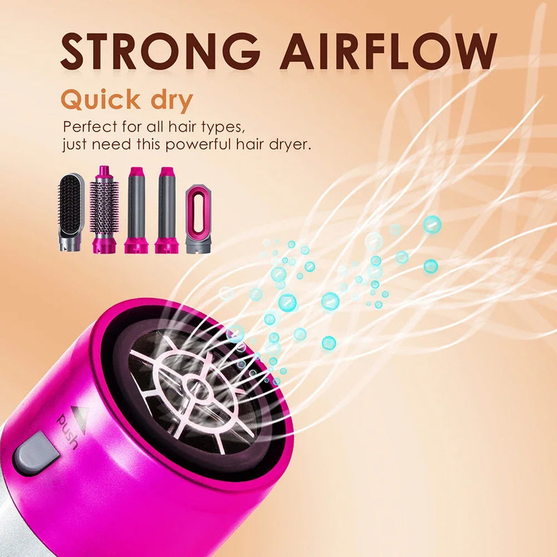 High Speed 5 in 1 Hair Dryer Electric Hair Brushes Set Hot Air Comb for Dyson Airwrap Curling Iron Hair Curler Styling Tools