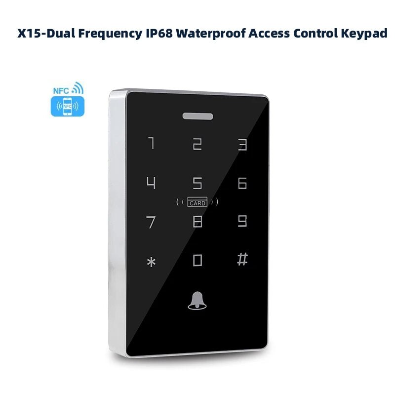 Mobile NFC access controller  waterproof door lock keyboard card swiping password IC unlocking ID dual frequency