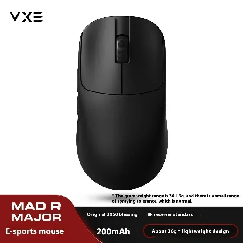 VGN VXE MAD R MAJOR PC Wireless Bluetooth E-sport Mouse 8K Low Latency Ultra-light FPS Gaming Customize E-sports Low Delay