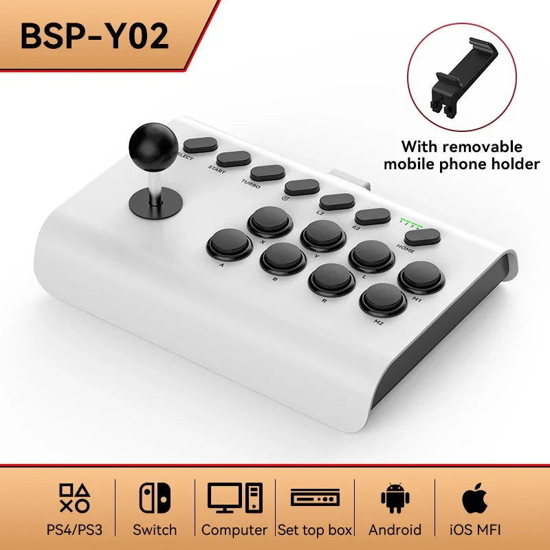 NEW BSP-Y02 For switch For PS3/PS4 Arcade game rocker Bluetooth Wireless Wired Controller for TV PC IOS Android Steam Joystick