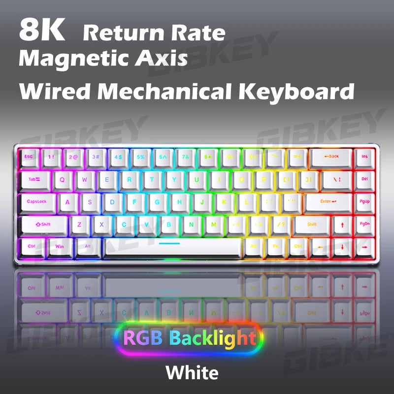 RGB Magnetic Axis Mechanical Keyboard 8K Return Rate Gaming Keyboard Hot Swappable switch Custom Key Range Game Esports keyboard