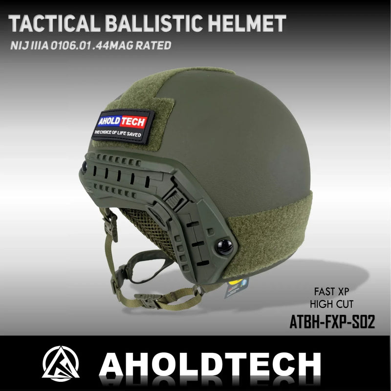 Aholdtech Bulletproof Helmet FAST XP Tactical PE Aramid ISO NIJ IIIA 3A CAM FIT BOA Dial EPIC Liner High Cut Ballistic Helmet