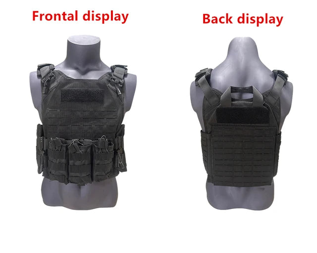 Nylon tactical vest Molle laser-cut bulletproof vest Men's Army green plate carrier outdoor military hunting accessories