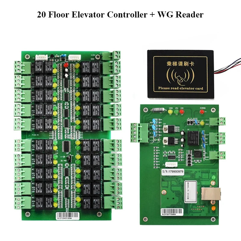 TCP/IP 10/20 Floors Biometric Fingerprint And RFID Card Reader Elevator Access Control Board Door Access control Panal System