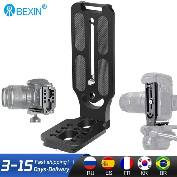 BEXIN Universal Camera L Bracket Shot Quick Release L Plate 1/4 Inch Screw Swiss Vertical Video Compatible Nikon Canon Sony Fuji