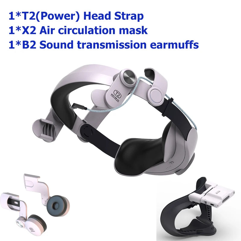 FIITVR T2 Head Strap With Battery For Oculus Quest 2 Adjustable Improve Comfort Halo Elite Strap For Oculus Quest 2 Accessories