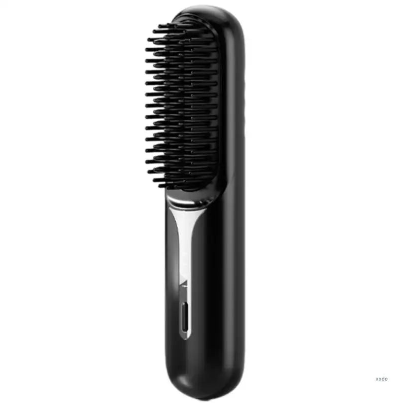 Travel Friendly Cordless Hair Straightener Brush With Adjustable Temperature Rechargeable Styling Comb Fast Heating