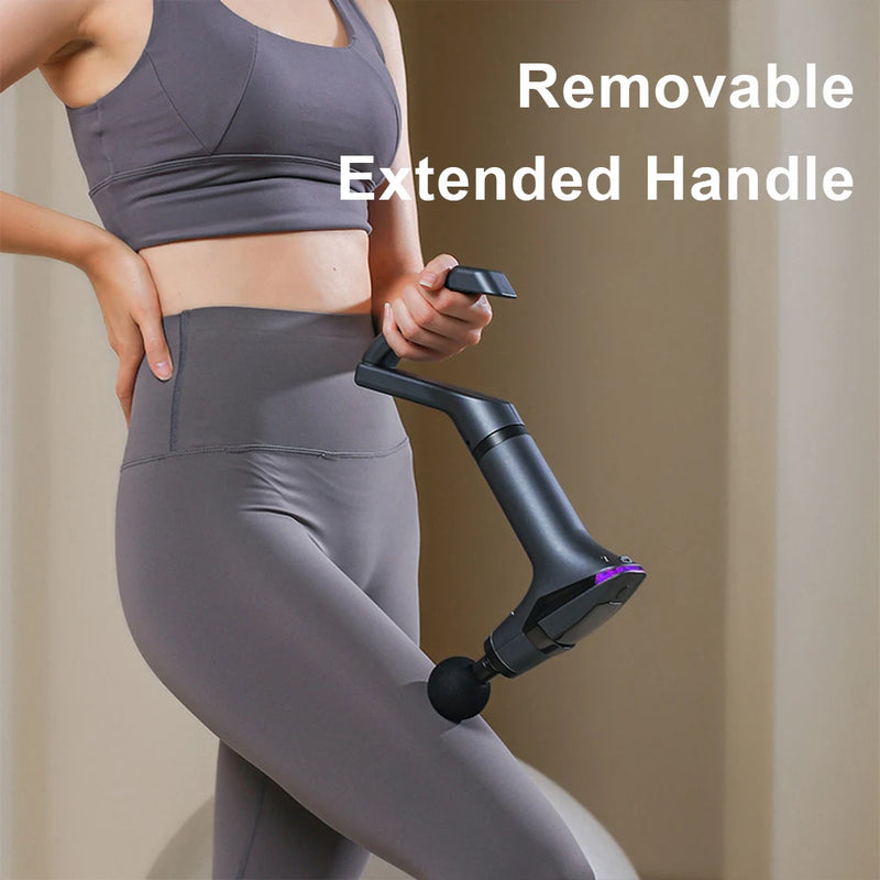 Handheld Massage Gun Multifunctional Detachable Handle Deep Muscle Massage Gun Split Strap Fascia Gun With 4 Types Massage Heads