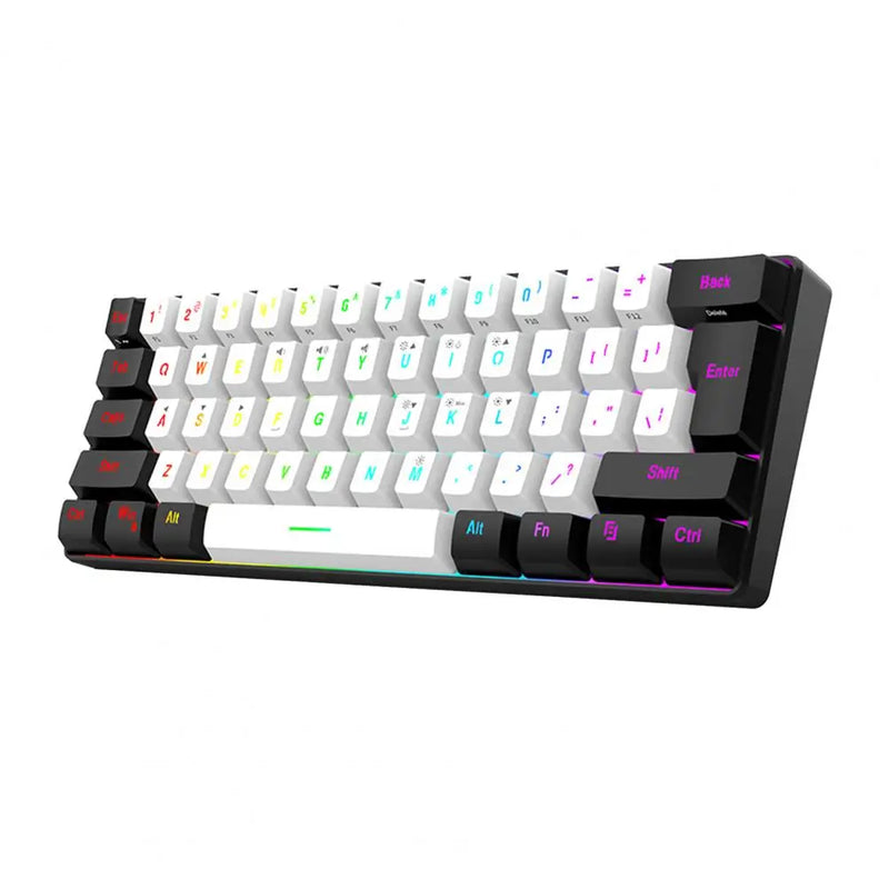 Wired Mechanical Gaming Keyboard RGB Light Design 61 Keys Compact Design Lightweight Computer Keyboard