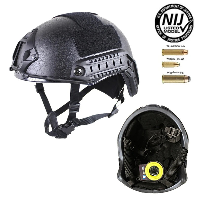 Kevlar Tactical Helmet Fast HDPE NIJ IIIA High Cut Trajectory Helmet UHMW-PE Trajectory 3A Bulletproof Helmet