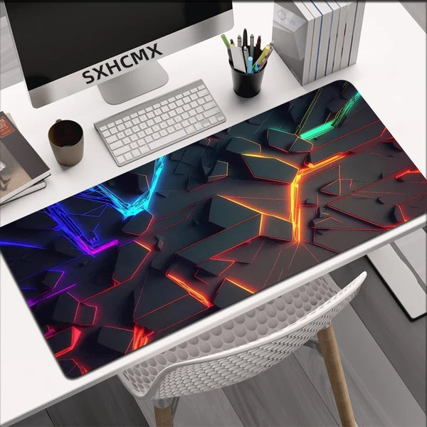 Large Geometric Pattern Gaming 3D Mouse Pad Cool Computer Office Game Table Mats New XXL Rubber Anti-slip Long Keyboard Desk Mat