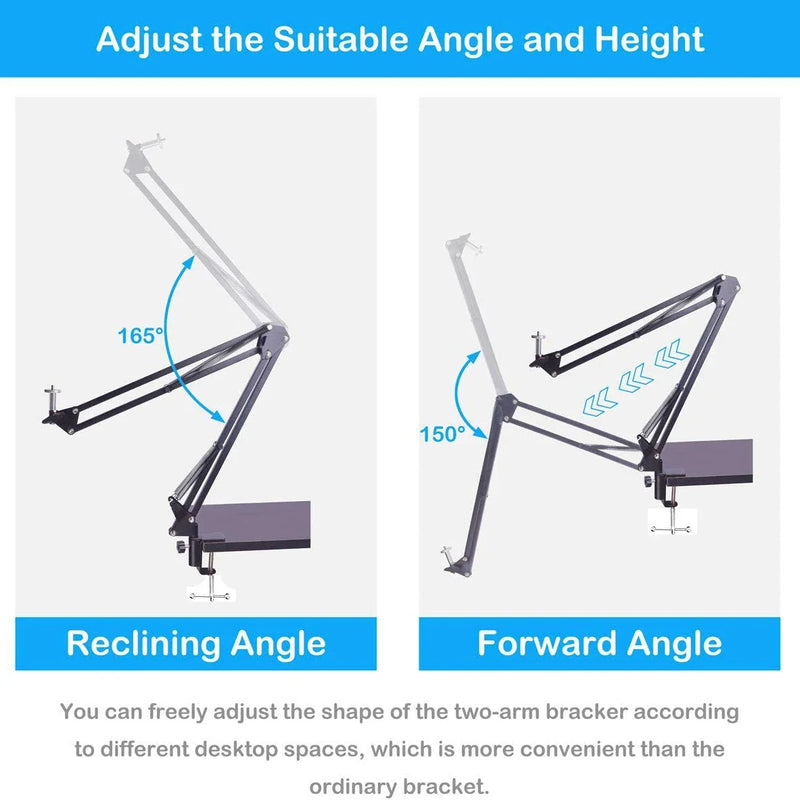 1/4" Screw Webcam Camera Phone tripod Table Stand Set Overhead Shot Photography AdjustableDesktop  Arm stand For Phone Camera