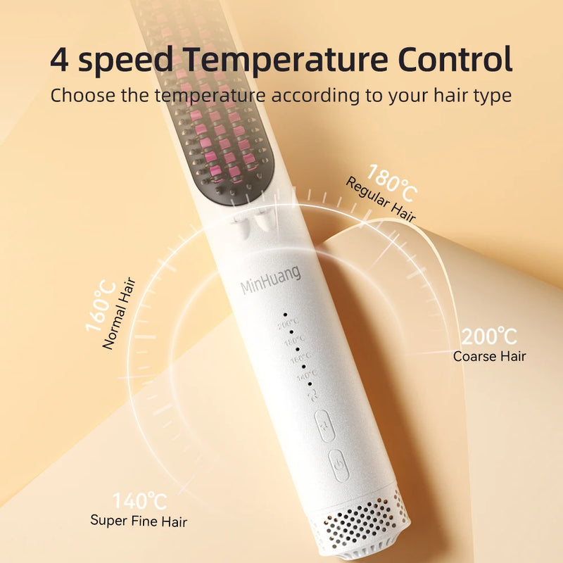 New Hair Straightener Ceramic Hot Comb 2 in 1 Electric Straighten Hair Brush Negative Ion Anti-scalding Straight Styling Tool