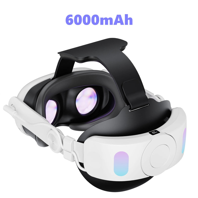 Elite Head Strap Comfortable Sponge Headwear Charging Headset with Built-in 6000 & 8000mAh Batteries for Meta Quest 3 VR