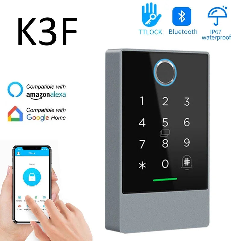 TTLOCK K3/K3F Fingerprint Access Control Door System Opener for Intercom Nfc Bluetooth Electric Gate Keypad 13.56Mhz RFID Card