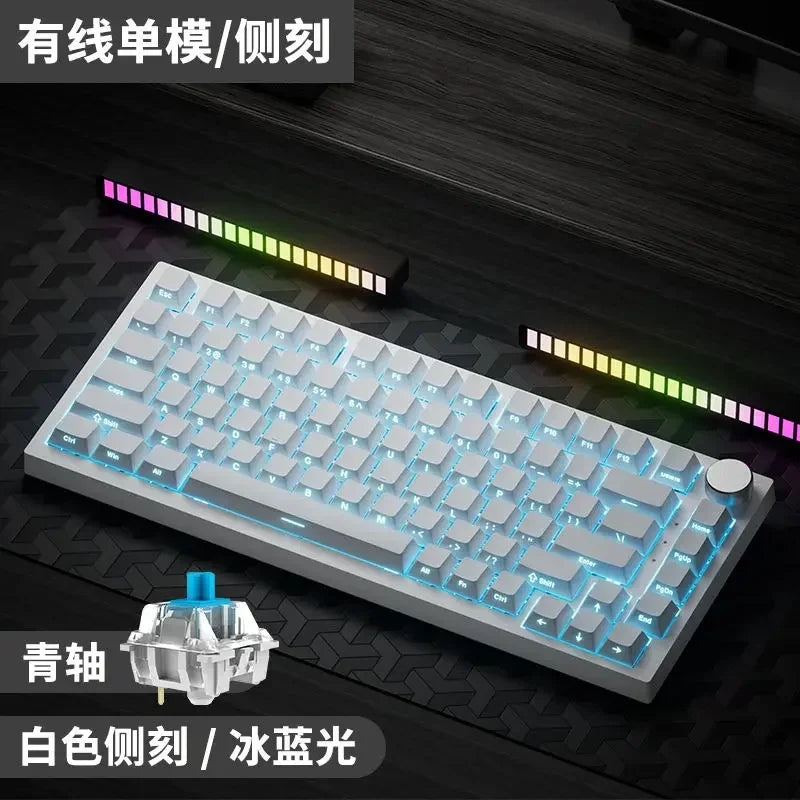 Ajazz Ak820 Mechanical Keyboard Customized Wired/Three-Mode Hot Swapsoft Gasket Structure Optional Rgb Backlit 75% Portable