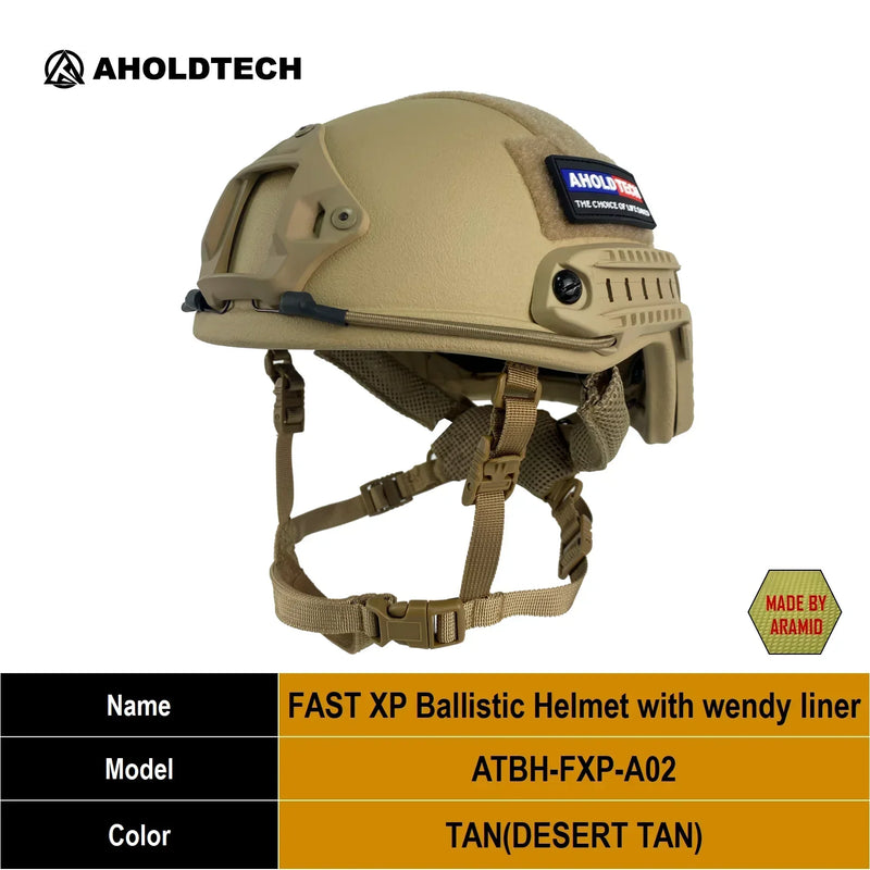 Aholdtech Bulletproof Helmet FAST XP Tactical PE Aramid ISO NIJ IIIA 3A CAM FIT BOA Dial EPIC Liner High Cut Ballistic Helmet