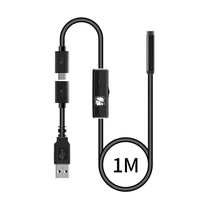 7MM for Android Endoscope Micro USB Mini Camera Pipe car Inspection Borescope 6 LEDs Waterproof for Smartphone PC