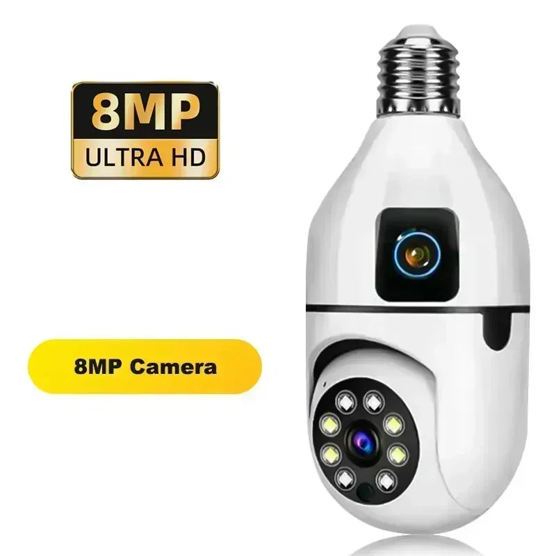 8MP E27 Bulb Surveillance WIFI Camera Human Tracking Full Color Night Vision Automatic Zoom Indoor Security Monitor Wifi Camera