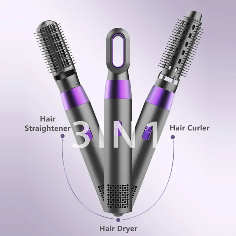 HATV 3 In 1 Electric Hair Dryer Hot Heating Hair Comb Wet Dry Hair Brush Curler Styling Tool Household