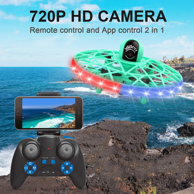 RC Drone UFO Induction 720PCamera 2.4G Children Aircraft Colorful Lights Remote Control Aerial Photography UAV Flying Machine