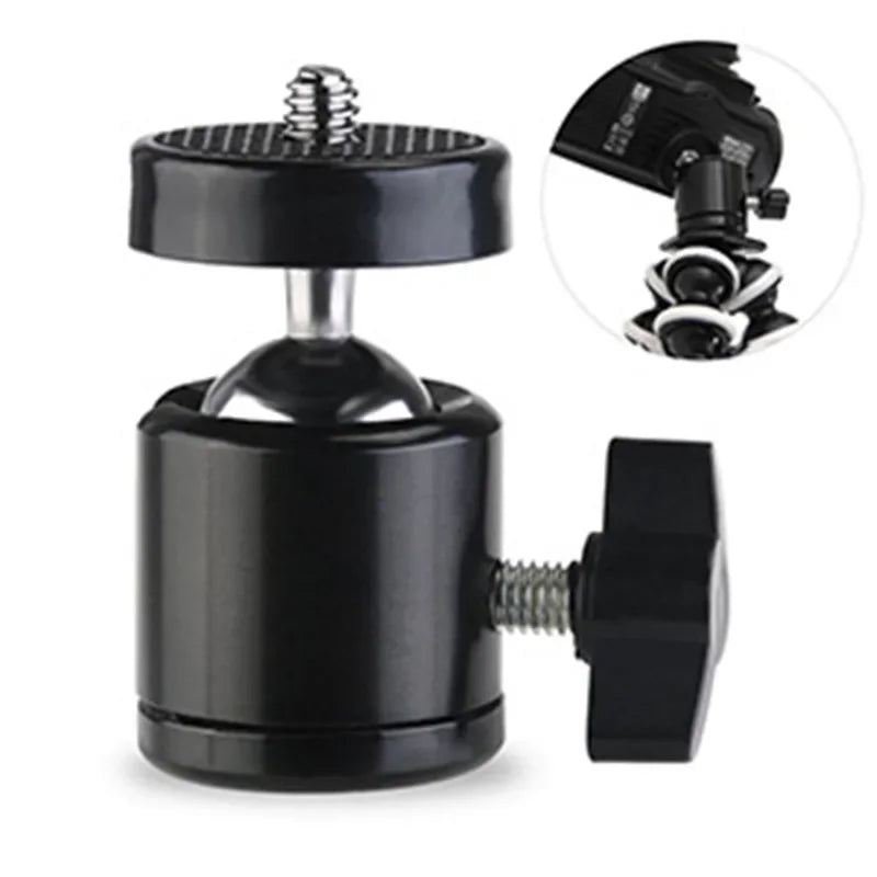 Swivel Mini Ball Head Screw Tripod Mount Degree Rotating Mount Base Adapter Aluminium Alloy For DSLR Camera And Devices