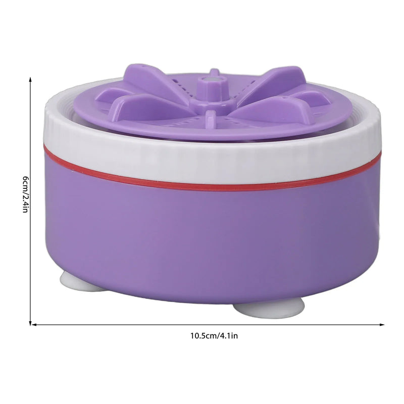 Mini Turbo Washing Machine Timed Adjustable Multifunction USB Powered Portable Mini Turbo Washer for Small Clothes Dish Washing