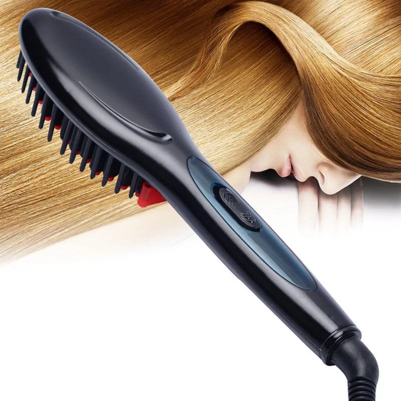 New Professional Electric Hair Straightener Comb Hair Brush Straightening Irons EU/ US/ UK/AU Plug