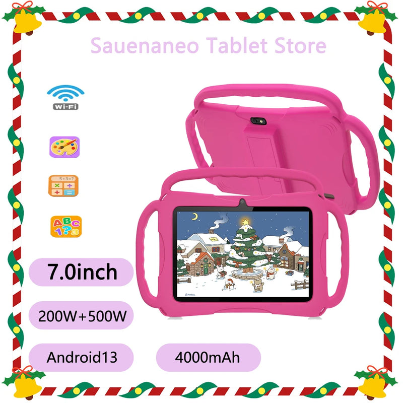 2024 New 5G WIFI Children's Tablet 4GB RAM 64GB ROM Portable Mini Tablet Quad Core Dual Camera 4000mAh Android 13