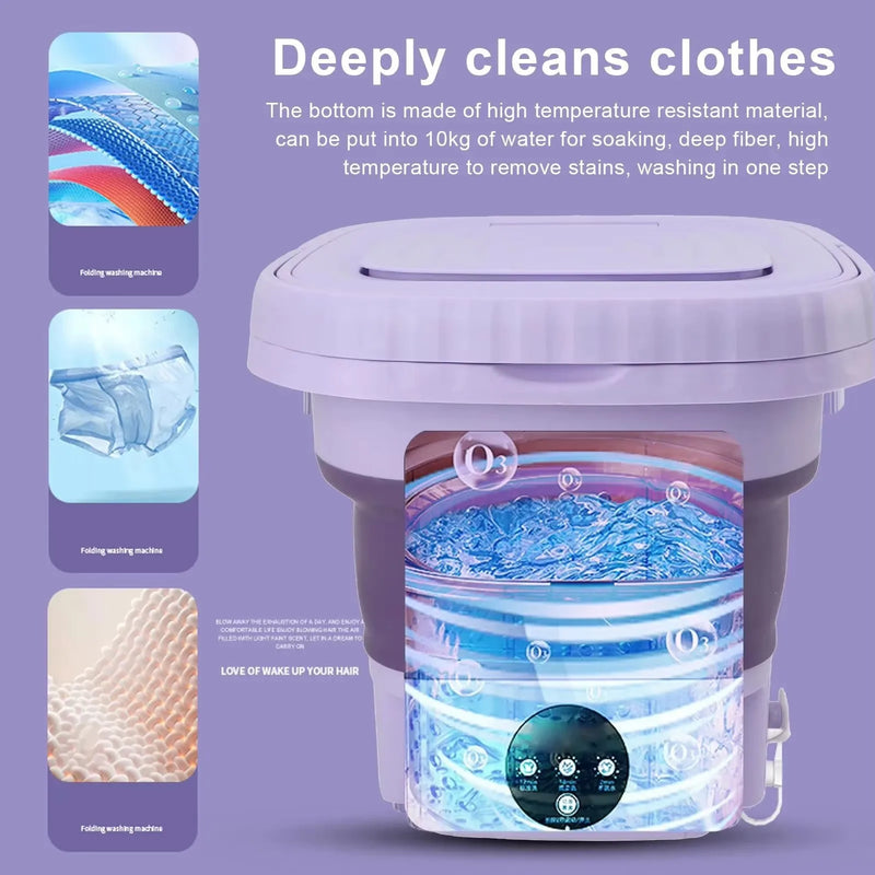 Xiaomi 8L Small Folding Washing Machine Portable Washing Machine Automatic Modes Laundry Clothes Laundry Bucket Washing Machine