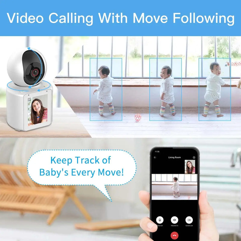 Linook HD 1080P 360PTZ Mini Home CCTV Connection Phone One Click Video Call Indoor Wireless CCTV Camera Night Vision