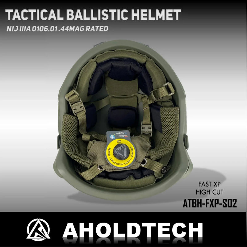 Aholdtech Bulletproof Helmet FAST XP Tactical PE Aramid ISO NIJ IIIA 3A CAM FIT BOA Dial EPIC Liner High Cut Ballistic Helmet