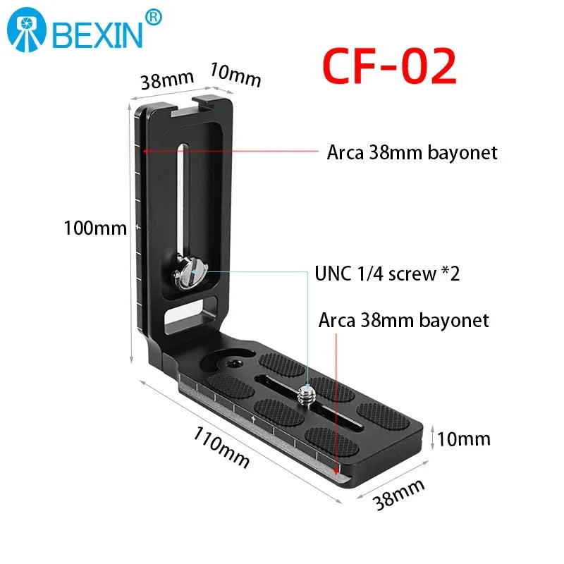 BEXIN Universal Camera L Bracket Shot Quick Release L Plate 1/4 Inch Screw Swiss Vertical Video Compatible Nikon Canon Sony Fuji